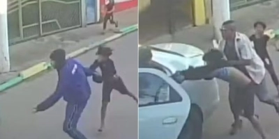 Homem de azul tenta sequestrar criança e morador impede crime - 