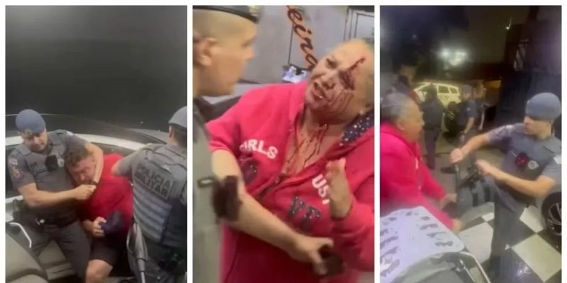 Abordagem da PM em garagem de família termina em confusão e idosa ferida, em São Paulo - Reprodução