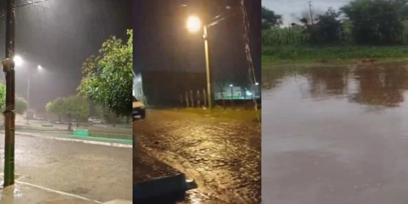 Com as chuvas o rio Piancó, amanheceu com um bom volume de água - Redes Sociais