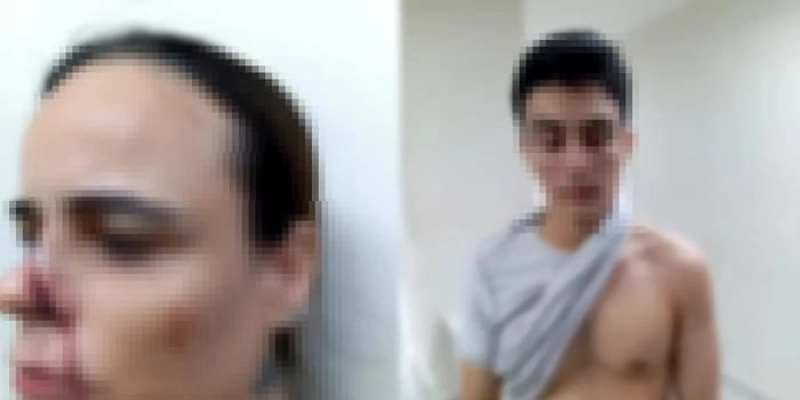 Mulher e filho acabaram agresidos - Reprodução 