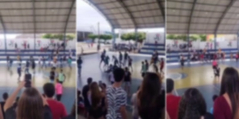 Jogadores e torcida se envolvem em pancadaria generalizada nos Jogos Escolares em Cajazeiras - Reprodução