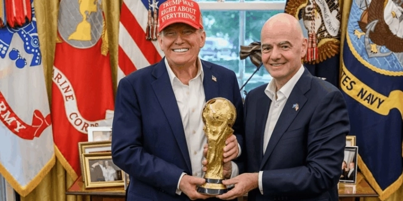 Trump e Infantino anunciaram local durante encontro na Casa Branca - Reprodução