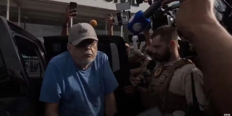 Fernando Cunha Lima é preso e levado para a Central de Polícia, em João Pessoa - Reprodução/Jornal da Paraíba