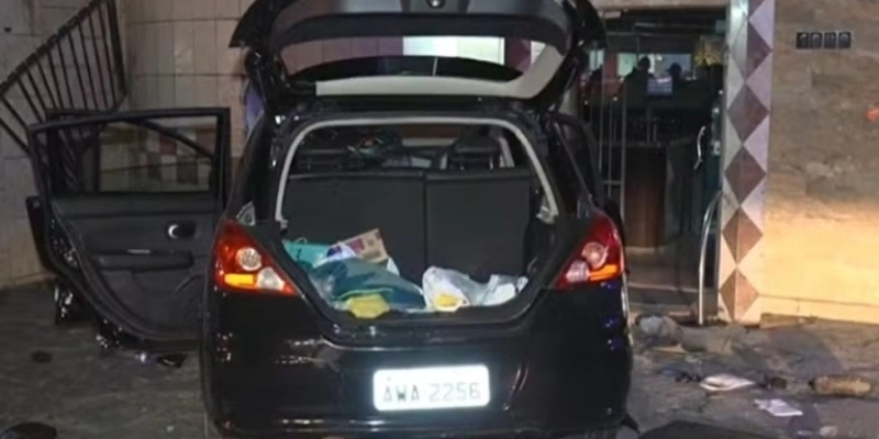 Suspeito perdeu o controle e atingiu grade de consultório - Reprodução/TV Cabo Branco