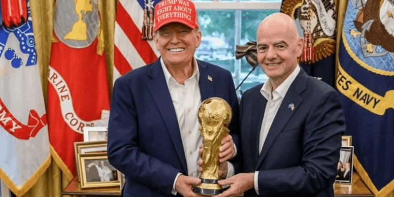 Trump e Infantino anunciaram local durante encontro na Casa Branca - Reprodução