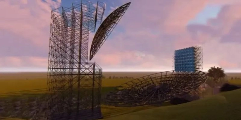 Projeto do radiotelescópio que será instalado em Aguiar - Gabriela Siqueira / USP