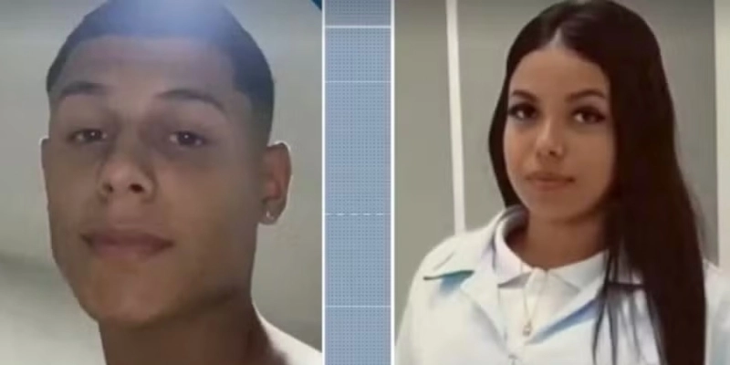 À esquerda, Guilherme Pereira, e no lado direito da imagem, Ana Luiza - Reprodução