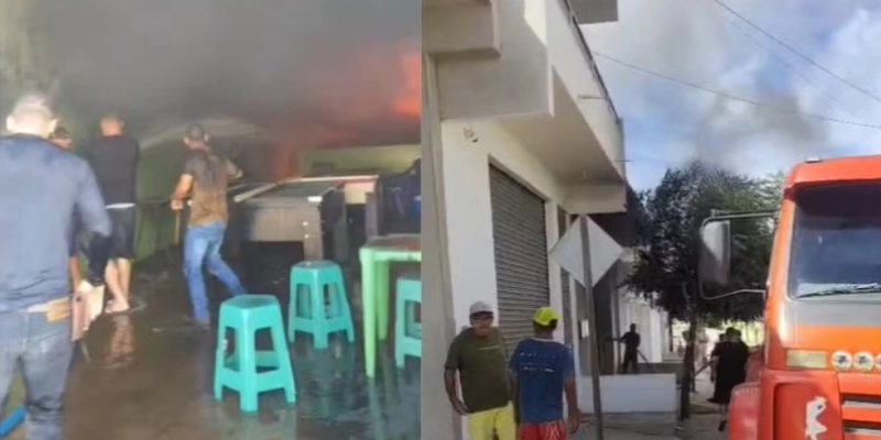 Homem é suspeito de atear fogo em casa e bar, no Sertão da Paraíba - Reprodução/TV Cabo Branco