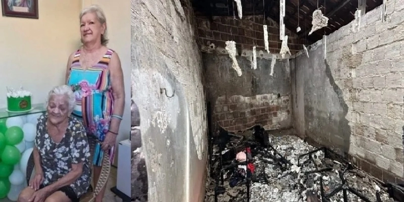 Idosa de 90 anos e filha morrem em incêndio em Cajazeiras; fogo pode ter começado em ventilador - Reprodução