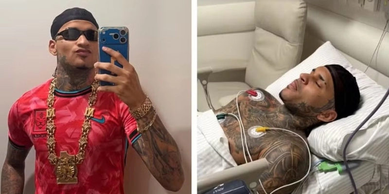 Anderson Neiff, conhecido como “rei do brega funk”, sofreu um ataque a tiros em São Paulo - Montagem/g1/Reprodução/Redes sociais