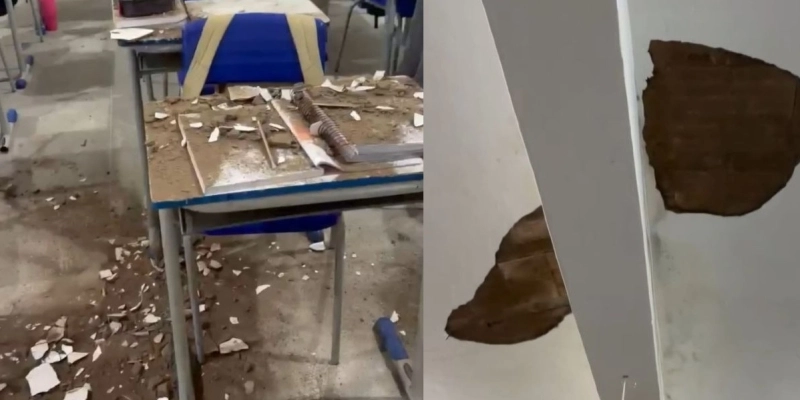 Teto da escola Osmar de Aquino desabou durante aula - Instagram/ Reprodução
