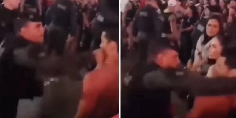 Policial é afastado depois de agredir homem no Parque do Povo - Reprodução