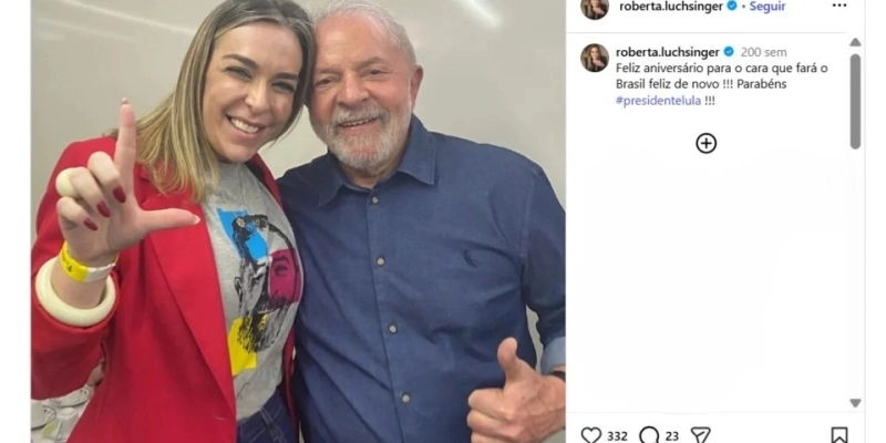 Declaração de Lula contrasta com fotos publicadas pela própria lobista, que aparece ao lado dele em diferentes ocasiões. - Reprodução/Instagram/@roberta.luchsinger
