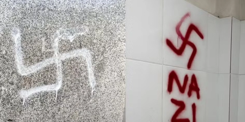 Suásticas nazistas são desenhadas em banheiros da UFPB; reitoria repudia ato - Reprodução