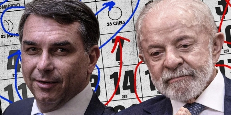 Flávio Bolsonaro e Lula - Arte Metrópoles
