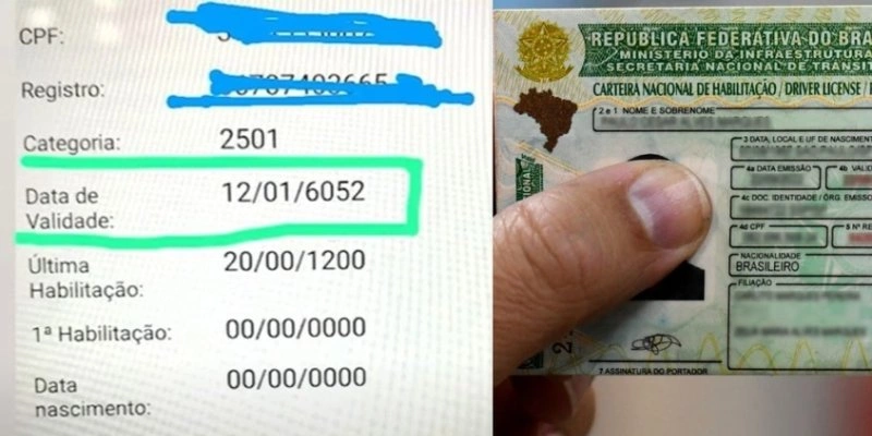 Foragido de São Paulo é preso na Paraíba com CNH "válida" até o ano de 6052 - Reprodução