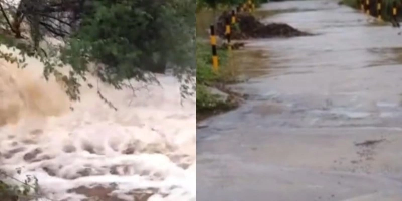 Riachos transbordam em Itaporanga após chuvas dessa sexta-feira (11) - Redes Sociais