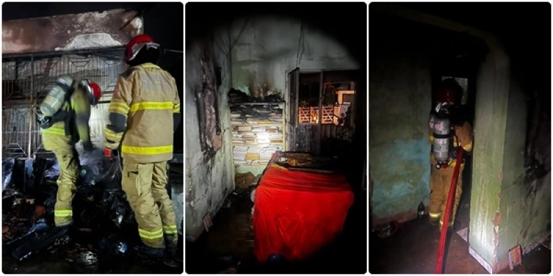 Casa pega fogo na cidade de Patos e bombeiros agem para conter as chamas - Reprodução