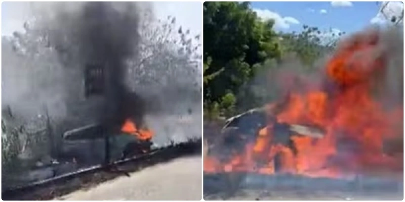 Chamas de propagaram pela vegetação no Sertão da Paraíb - Reprodução