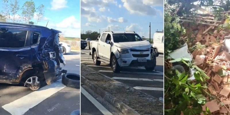 O caminhão havia saído de Rio Tinto carregado com os tijolos para descarregar em João Pessoa. - Reprodução