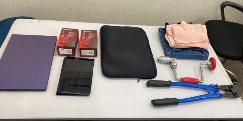 Matérial apreendido - Polícia Civil