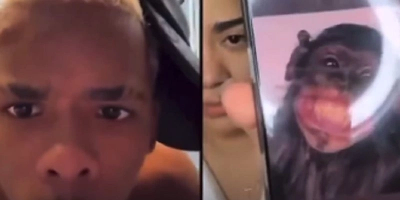 Caso ocorreu enquanto o jovem participava de uma transmissão ao vivo com uma estrangeira - Reprodução Redes Sociais