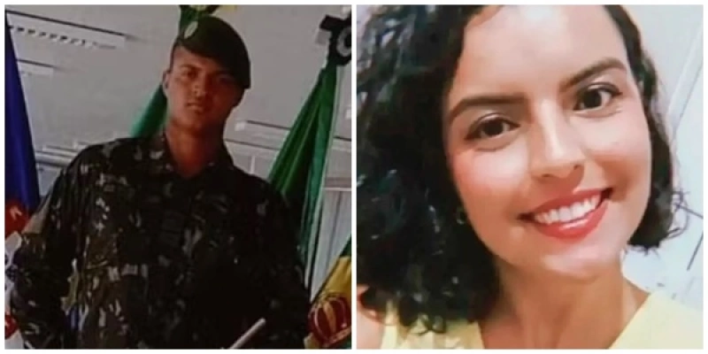O soldado Kelvin Barros da Silva, de 21 anos é suspeito de ter matado a militar Maria de Lourdes Freire Matos, de 25 anos - Redes Sociais