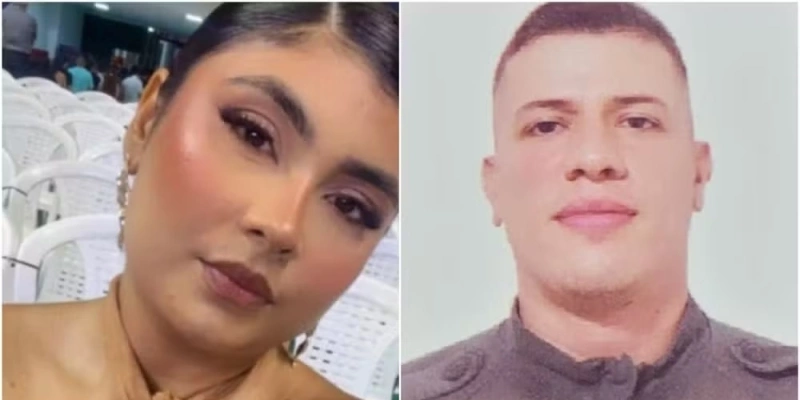 A policial Larissa Gomes da Silva, de 26 anos, morreu após trocar tiros com o companheiro, o soldado Joaquim Filho, durante uma discussão - Reprodução