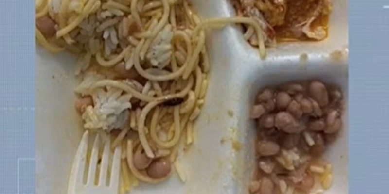 Inseto em alimento servido no Hospital Metropolitano - Reprodução/TV Cabo Branco