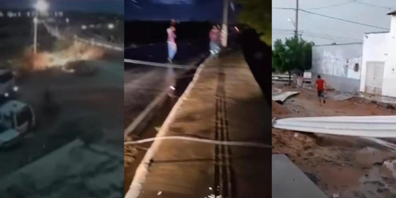 Tempestade com ventos fortes e raios causa transtornos no Vale do Piancó - Redes Sociais